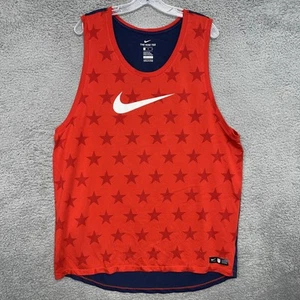 The Nike Tee Tank Top Herren XL Rot Center Swoosh Team USA Soccer 2-seitig Dri-Fit - Bild 1 von 10