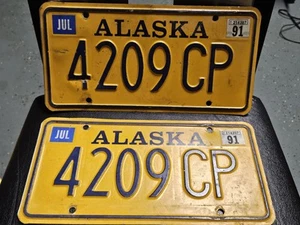 Par de matrículas de Alaska 1991 4209 CP vintage "420" - Imagen 1 de 9