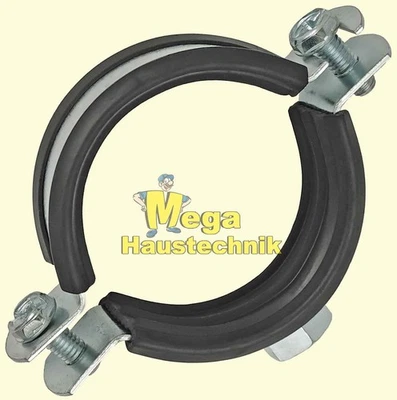 Rohrschellen mit Schallschutz 12 - 168mm Zweischrauben Gelenkrohrschelle - Bild 1 von 4