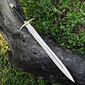 Custom Hand Forged Viking Sword Battle Ready Medieval Sword With Leather Sheath - Picture 1 of 4