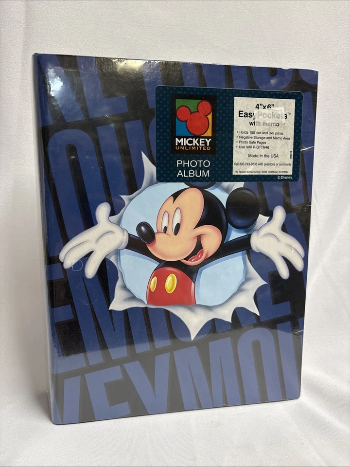 New DISNEY MICKEY UNLIMITED 4" x 6" L PHOTO ALBUM 150 Pockets Sealed Holson USA - Image 1 of 1