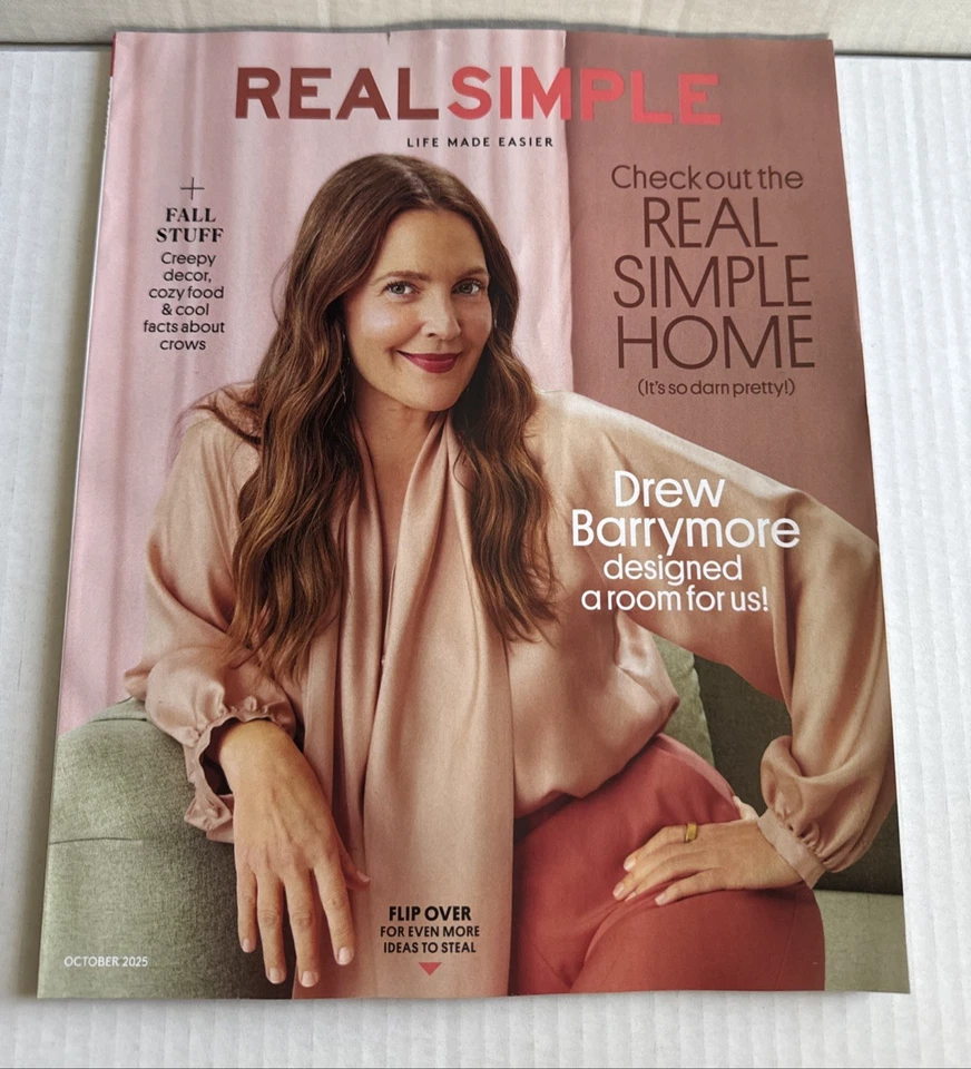 Real Simple magazine  October 2025  Drew Barrymore - Image 1 of 4