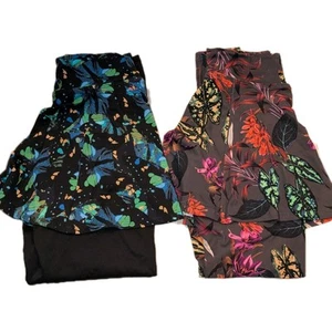Donajo Skirted Capri Legging Size 1 Multi Colored Stretch Yoga Athletic Lot 2 - Picture 1 of 16