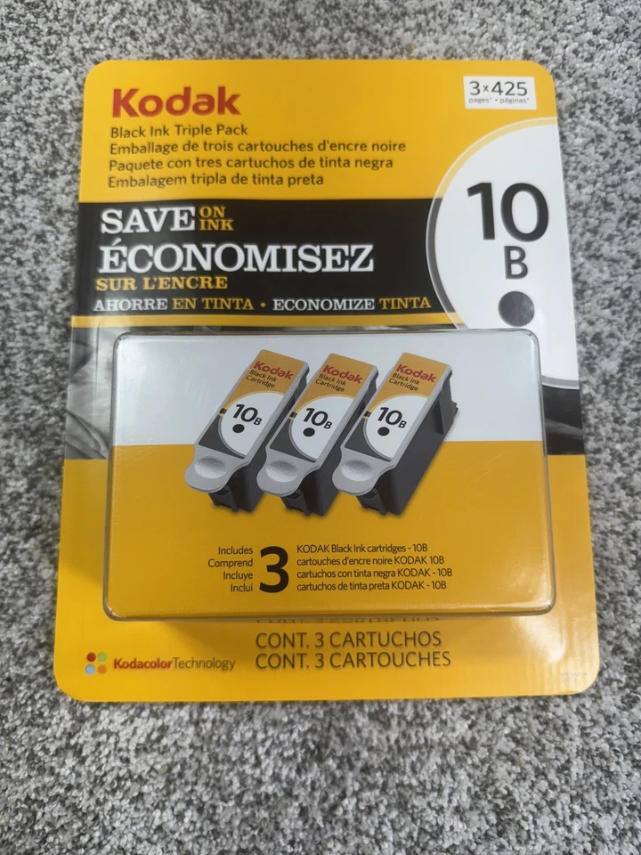 Kodak 10B 10C Black Color Ink Cartridges Lot for ESP Printers New Sealed Genuine - Image 1 of 4