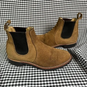 Red Wing Heritage 3457 Chelsea Boots Warm Brown Suede Leather Vibram Size 8 - Picture 1 of 4
