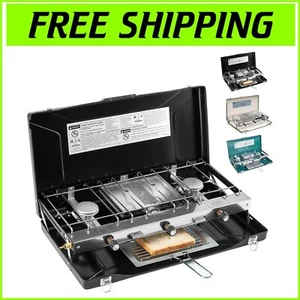 Compact Outdoor Cooking Stove - 20400 BTU with Adjustable Burners & Drip Tray - Picture 1 of 11