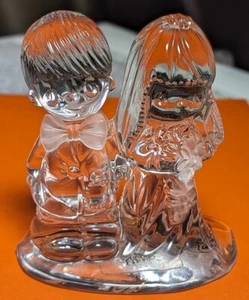 Precious Moments Bride & Groom Lord Bless You & Keep You Crystal Figurine 634077 - Picture 1 of 11