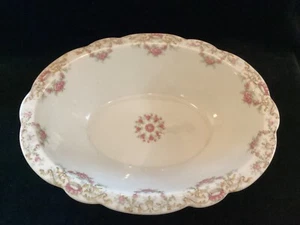 Antique T&V (Tressemann & Vogt) Serving Bowl - Pink flower Swags - Imagen 1 de 4