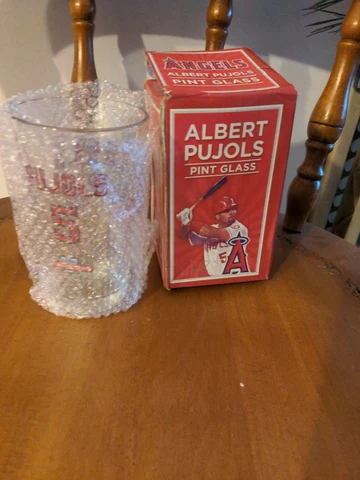 Albert Pujols Pint Glass LA Angels 8/1/13 SGA Sponsored By Farmer John New Cover