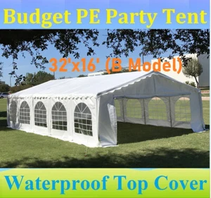 DELTA Canopies 32'x16' Budget PE Party Wedding Tent Canopy White - B Model - Picture 1 of 8