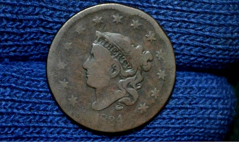 1834 LARGE CENT *Large 8*Large Stars* Large Letters * N6 * VG *Very Scarce Cover