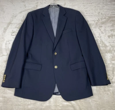 Chaqueta Blazer Stafford Executive Azul Marino Botones Dorados 100% Lana 40R Preppy Clásica Foto 1 de 4