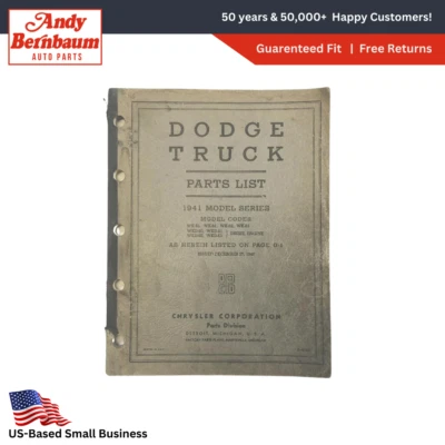 1941 Dodge Camion Wk 60 Wkd 61 Fabbrica Parti List Modello Letteratura Catalogo - Immagine 1 di 4