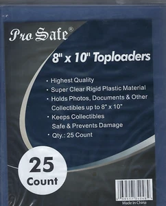 Pro Safe 8 X 10 TOPLOADERS HOLDS PHOTOS PRINTS 1 pack of 25 - Picture 1 of 1