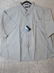 Ultra Club Mens Short Sleeve Gray Button Down Shirt 6XL NWT BIG & TALL - Picture 1 of 10