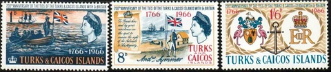 Turks & Caicos Stamps 1966 SC# 152-154 Andrew Symmers Landing With Union Jack ' Cover