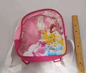 Toddler Girls Disney Princess Pink Clear 9" Zip Backpack Original 3 Princesses - Picture 1 of 5