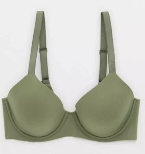 Sujetador Aerie verde oscuro cobertura completa libre real ligeramente forrado talla 32D - Imagen 1 de 5