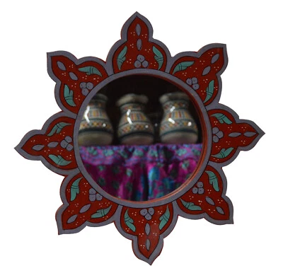 Марокканский зеркало ручная роспись ванная комната комод настенного декора ручной работы мед красный - Изображение 1 из 4