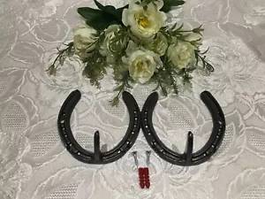 HORSESHOE LUXURY DOUBLE COAT BRIDLE DOG LEAD HOOK HANGER GUN META LACQUERED GIFT - Picture 1 of 13