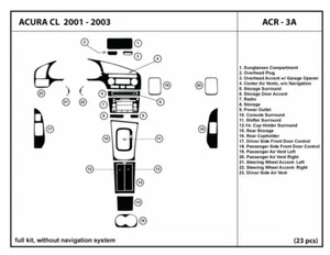 Interior Carbon Fiber Dash Trim Kit for ACURA CL w/o navigation system 2001-2003 - Picture 1 of 1