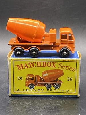 Camión de juguete Matchbox Lesney 1961 #26B de cemento con caja original de colección Foto 1 de 4
