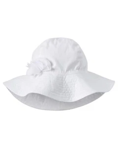 NEW! Carter's Chiffon Rosette Girl's 0-9 month Sunhat White can tie dye - Picture 1 of 1