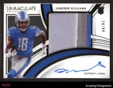 2022 Immaculate Collection Premium Jameson Williams RPA Rookie PATCH AUTO 24/99