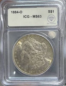1884 O Morgan Silver Dollar ICG MS-63 IDC Verified (Toned) - Picture 1 of 2