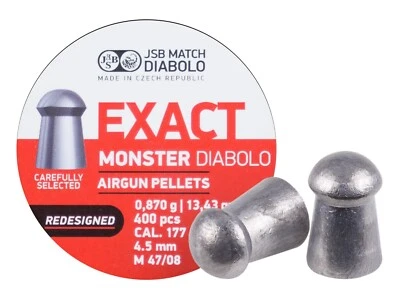 JSB Match 400 Count EXACT MONSTER Redesigned Domed 4.5mm .177 Caliber Pellets