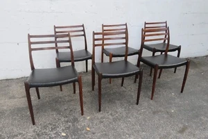 J L Moller Denmark Danish Modern Dining Dinette Chairs Set of Six 5909 - Picture 1 of 22