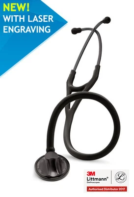 3M Littmann® Master Cardiology 2176 Black & Smoke - FREE Laser Engraving