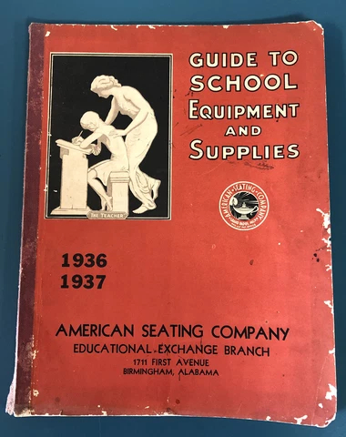 Rare 1936-37 Antique American Seating Company Desk Price Catalog #36 Cover