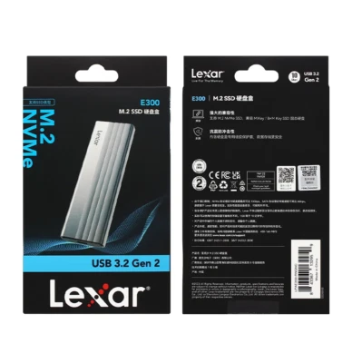 Lexar E300 M.2 NVMe SSD Enclosure USB 3.2 Gen 2 Type C Connectivity Original - Image 1 of 4