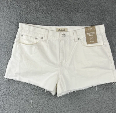 Pantalones Cortos Madewell Para Mujer 29 Azulejos Blanco Tiro Bajo Denim Boyfriend Jean Corte Foto 1 de 4