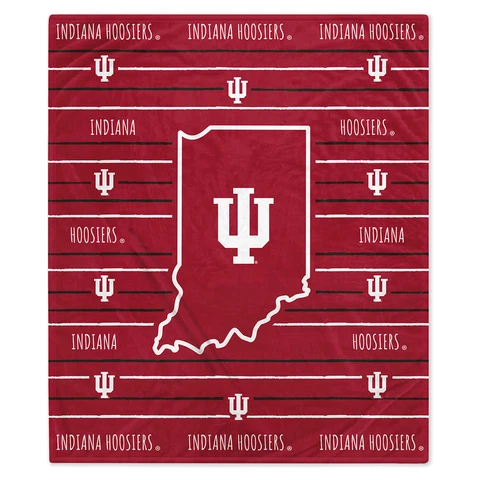 Indiana Hoosiers 60'' x 80'' Logo Stripe Flannel Fleece Blanket Cover