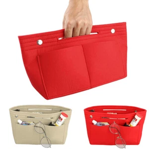 Felt Purse Handbag Organizer Insert Multi pocket Storage Tote Shaper Liner Bag - Picture 1 of 14