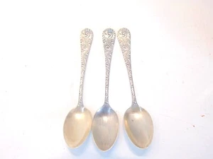 Wood & Hughes Mermod Jaccard Demitasse Spoons 3 Swirl - Picture 1 of 4