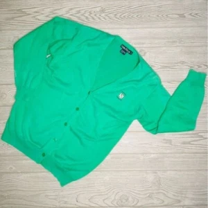 Vintage green cotton nautica button front long sleeve cardigan with logo retro s - Picture 1 of 5