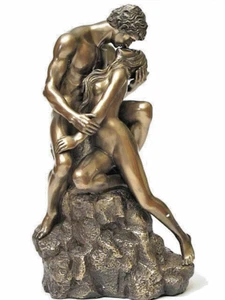 Lovers Pair the Kiss 1,8 KG Figure Sculpture with Cold Bronze Coating 20078D - Picture 1 of 4