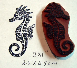 P95 Cling Mounted Seepferdchen Gummistempel - Bild 1 von 1