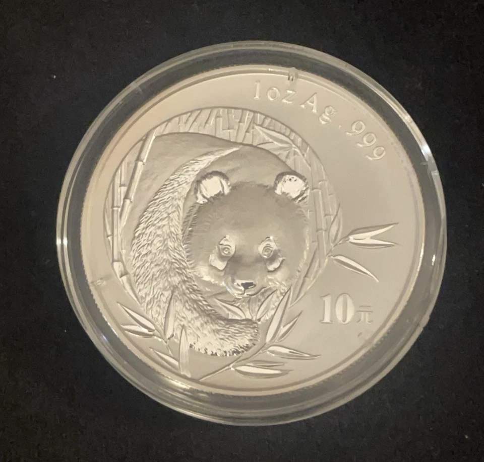 Moneda de plata Panda China 2003 10YUAN 1 OZ Moneda de plata Panda China Moneda Panda 🌺🌺 Foto 1 de 4