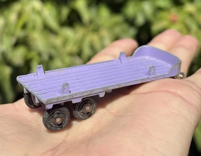 Tootsietoy Truck Flatbed Semi Trailer 1967 Purple Made USA. Nice Paint 2.75” - Image 1 of 4