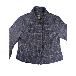 Victor Alfaro Blazer Women's Tweed Purple Beige Lined Jacket Size 16 Barneys - Picture 1 of 7