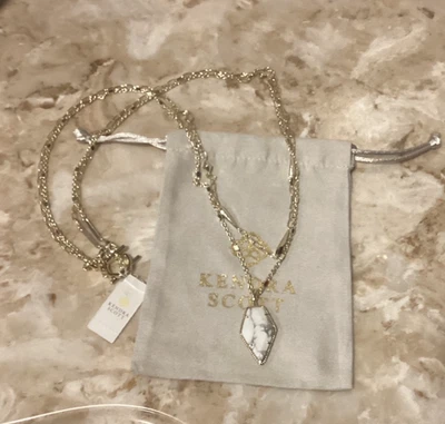 Kendra Scott Tessa White Howlite Gold Multi Strand Convertible Necklace/Pouch - Image 1 of 3