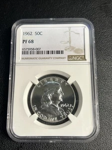 1962 50c Proof Silver Franklin NGC PF68 - Picture 1 of 2