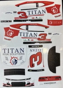 Custom 2025 Austin Dillon #3 Titan 1/64 Scale NASCAR Peel & Stick Decals - Picture 1 of 1