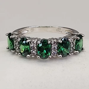 Grüner Stein Ring Lab Created Grossular Granat 925 Sterling Silber 8 - Bild 1 von 7