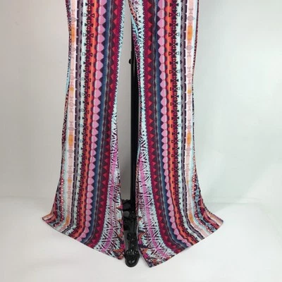 Nuevo con etiquetas Pantalones Jogger Elásticos Hot Kiss Patrón Azteca Rayas Pierna Acampanada BOHO Jr's M Foto 1 de 4