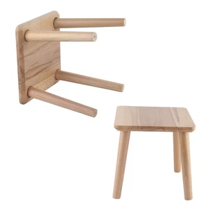 Square Wood Color Multi Purpose Household Wood Stools Cute Small Bench Child HOT - Picture 1 of 12